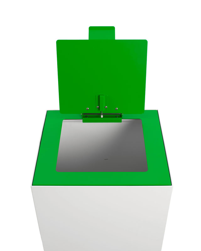 Top met klepdeksel voor modulaire afvalscheidingsunit 90 liter, V-part - groen