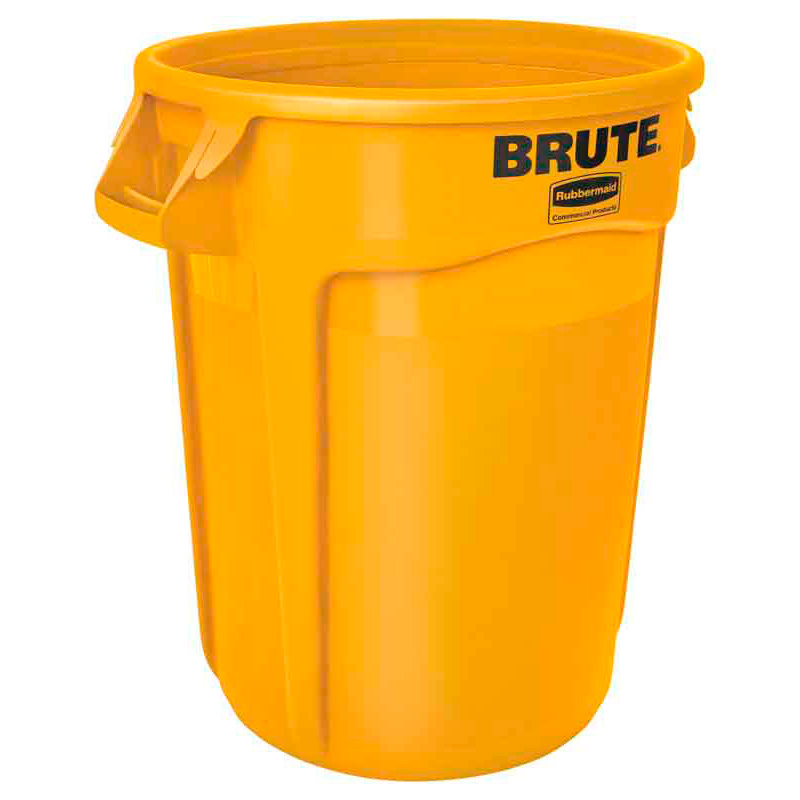 Ronde Brute container 121,1 liter, Rubbermaid - geel