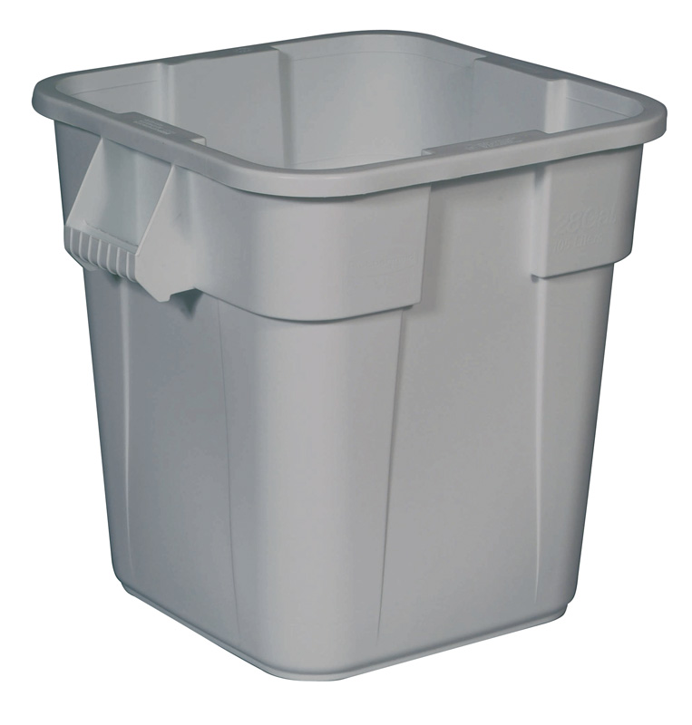 Vierkante Brute container 106 liter, Rubbermaid - grijs