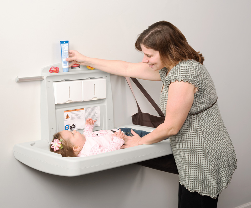 Baby verschoontafel - horizontaal model, Rubbermaid - grijs