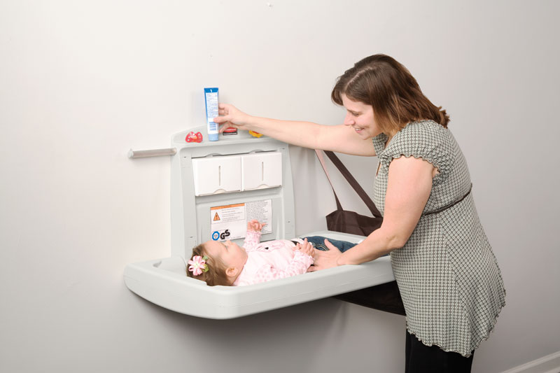 Baby verschoontafel - horizontaal model, Rubbermaid - grijs