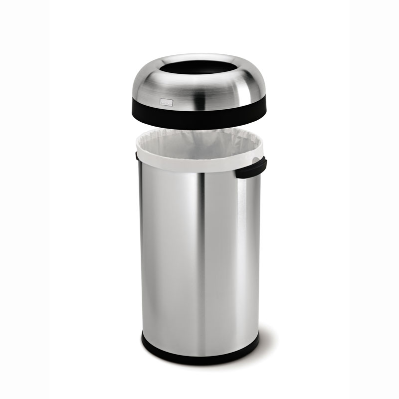 Afvalbak Bullet Open Top 60 liter, Simplehuman - mat rvs