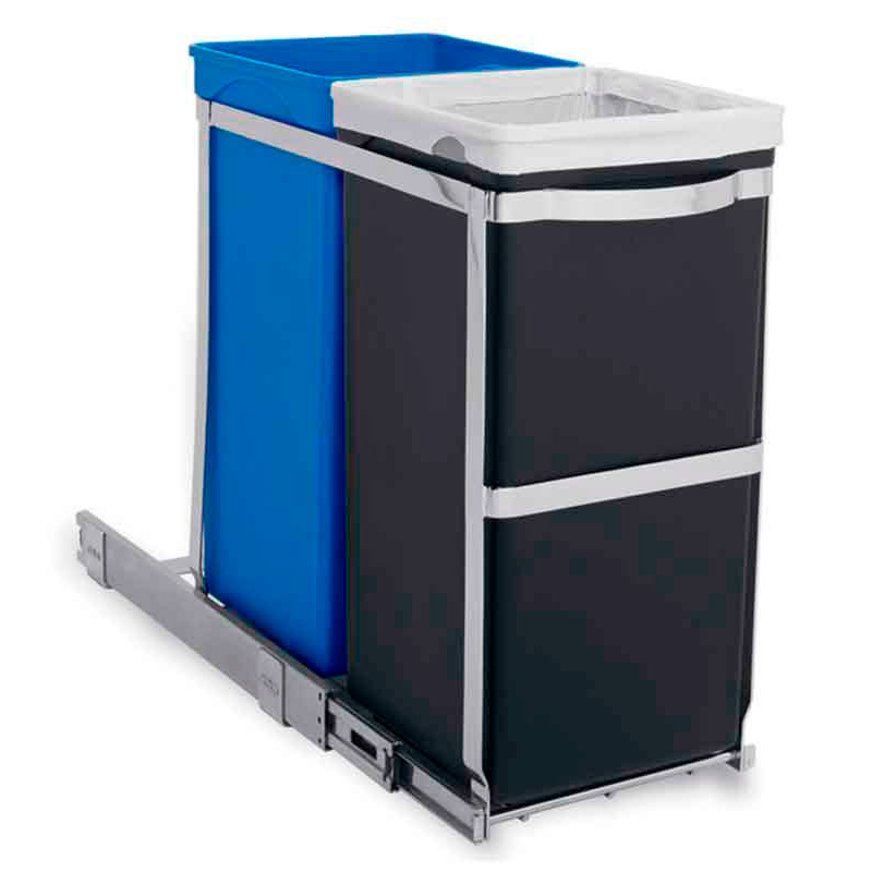 Pull-out Recycler Bin 20+15 liter, Simplehuman