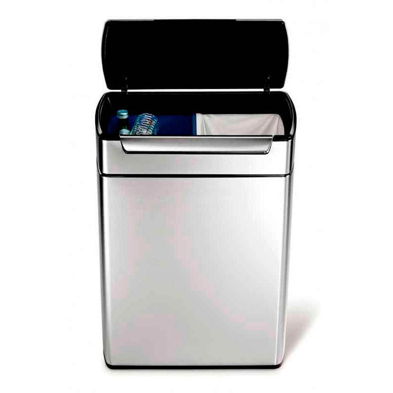 Rectangular Touch-Bar Bin 2x24 liter, Simplehuman - mat rvs