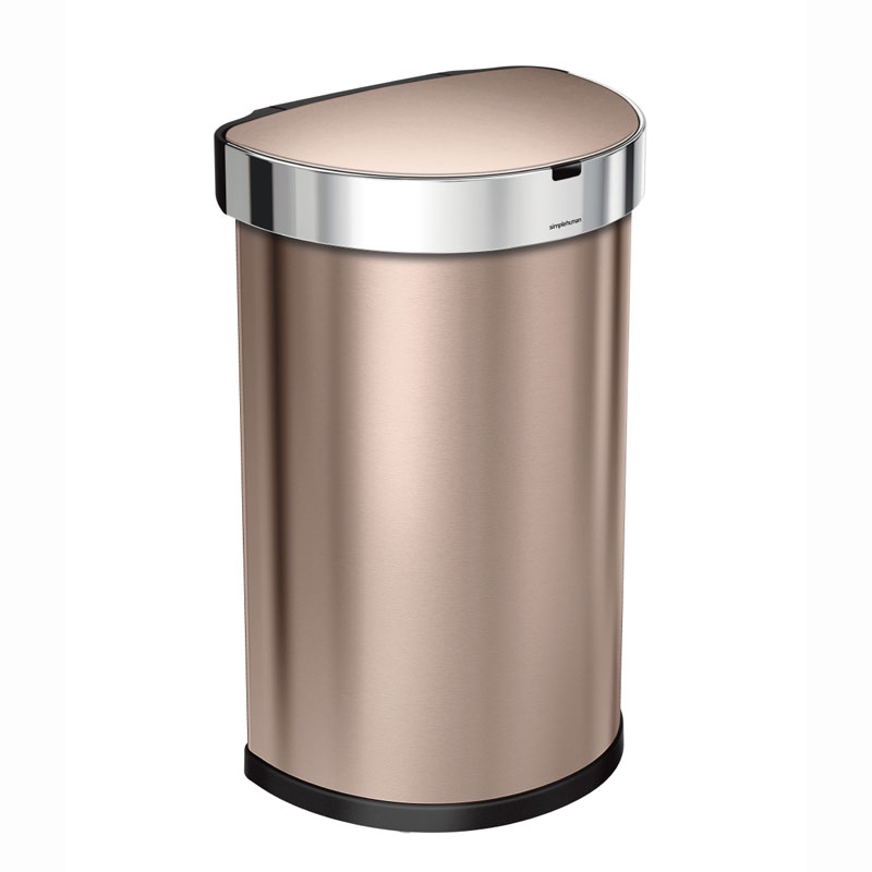 Afvalbak Liner Pocket Half Rond Sensor 45 liter, Simplehuman - rose goud