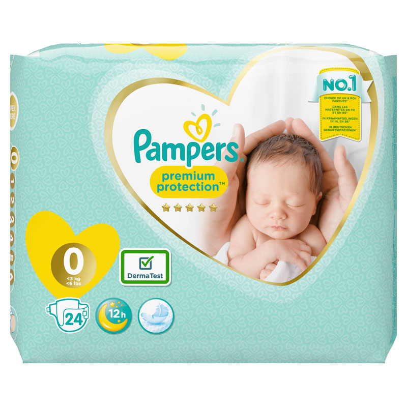 PAMPERS PREMIUM PROTECTION NEW BABY Luiers voor premature baby's CARRYPACK MICRO Maat 0, PAMPERS