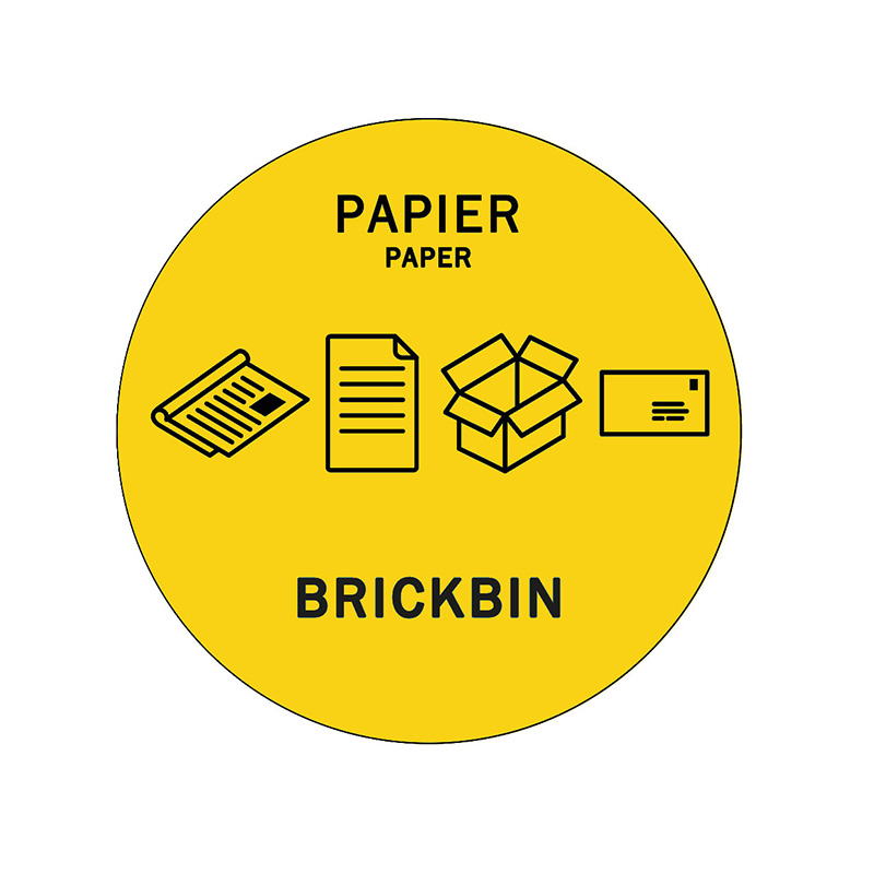 Forex Afvalstroomsticker Papier BE, Brickbin