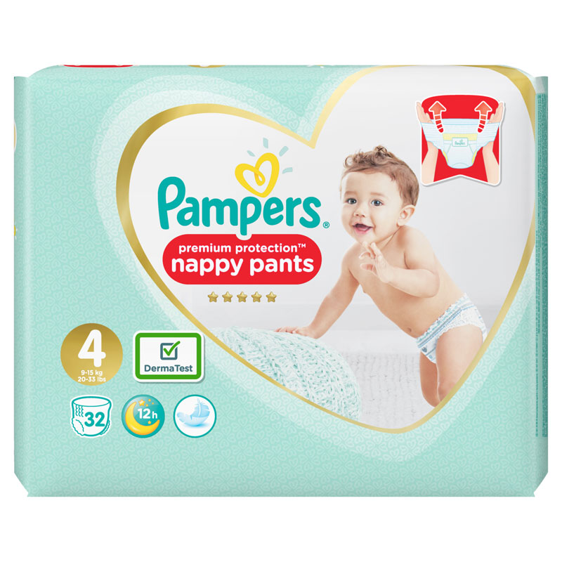 Premium Protection Pants S4 32 Luierbroekjes, Zacht, PAMPERS