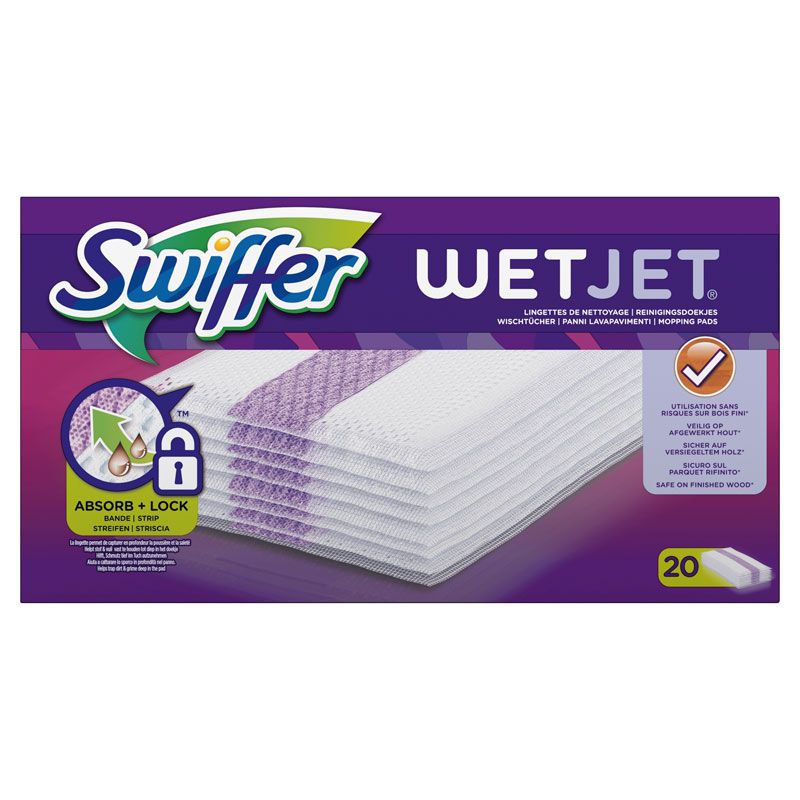 WetJet Dweilsysteem Navulling Reinigingsdoekjes X20, SWIFFER