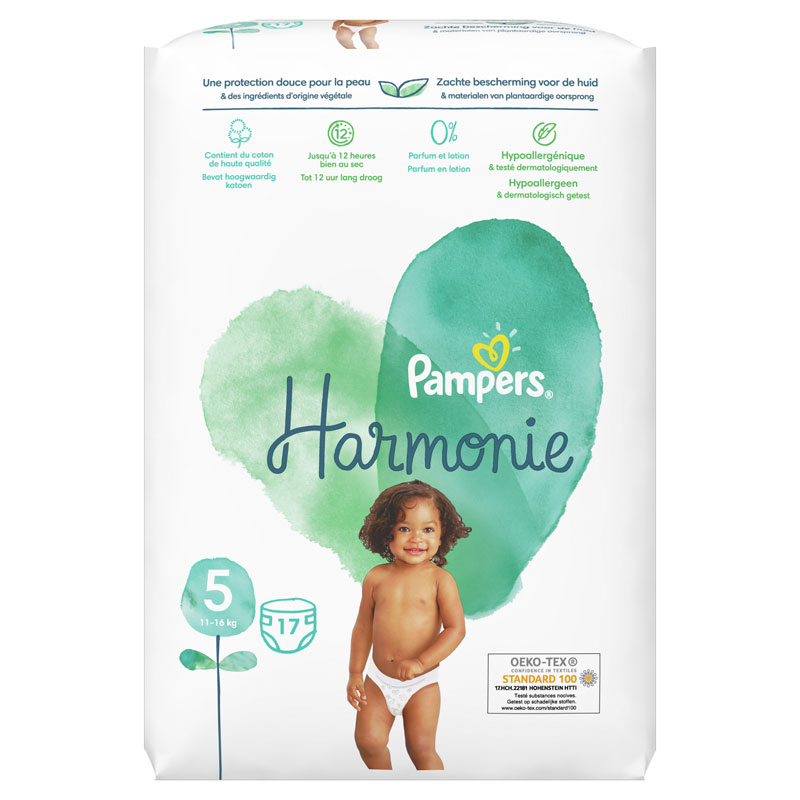 Harmonie Maat 5 17 Luiers 11kg-16kg, PAMPERS