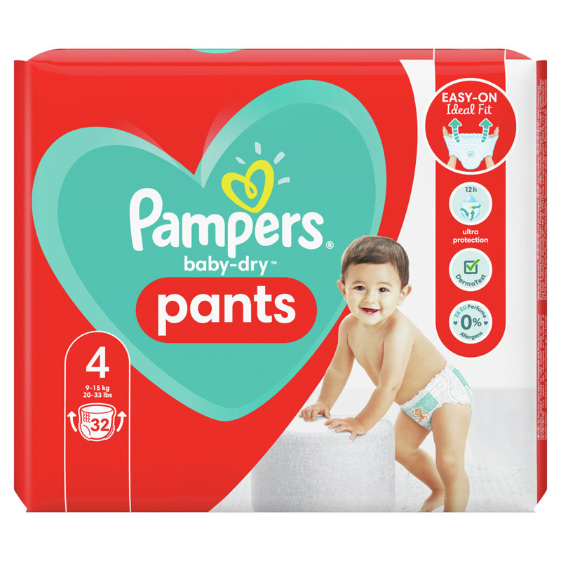 Baby-Dry Pants Maat 4 32 Luierbroekjes 9kg-15kg, PAMPERS