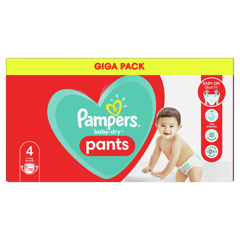 Baby-Dry Pants Maat 4 112 Luierbroekjes 9kg-15kg, PAMPERS