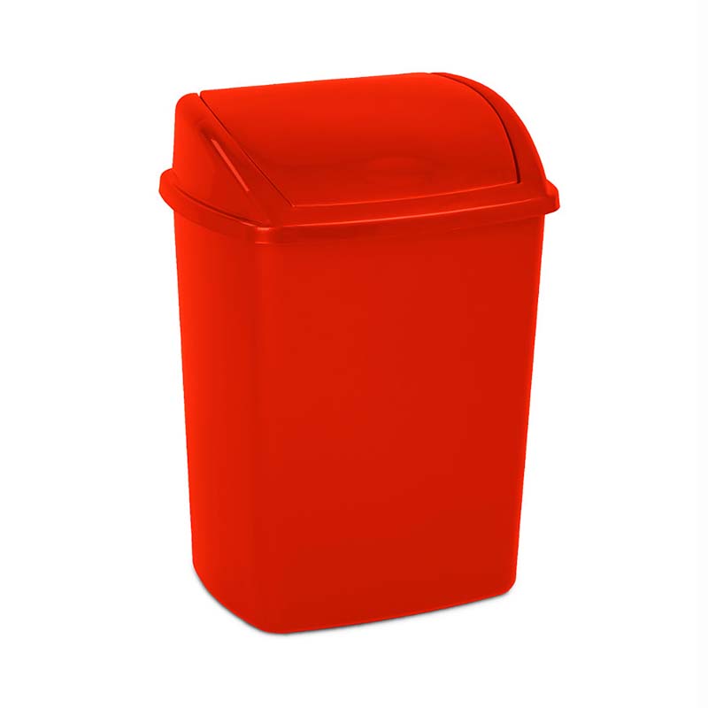 Afvalbak met Swing deksel 26 liter - rood