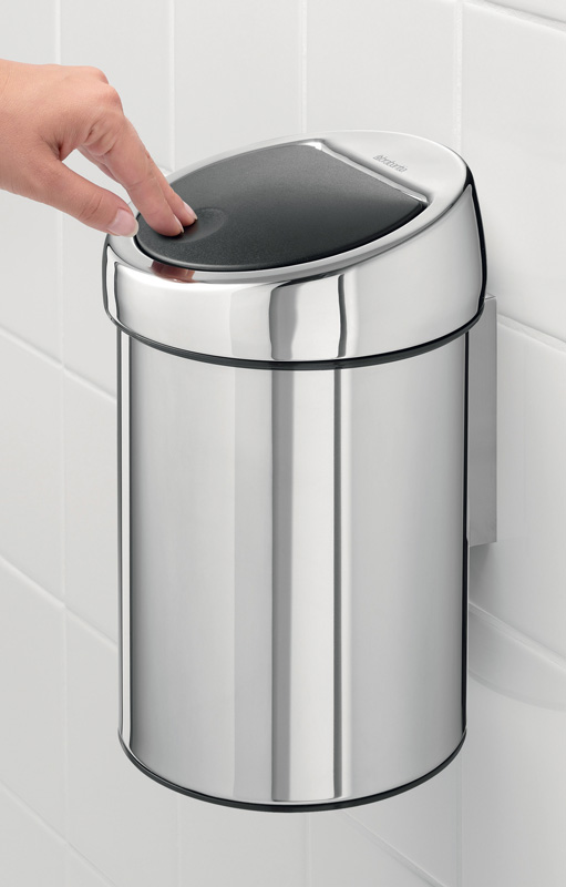 Wandafvalemmertje Touch Bin 3 liter, Brabantia - chroom