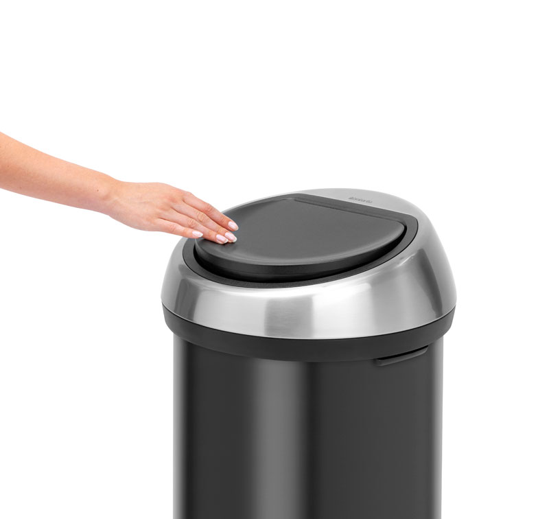 Touch Bin 60 liter, Brabantia - mat rvs, mat zwart