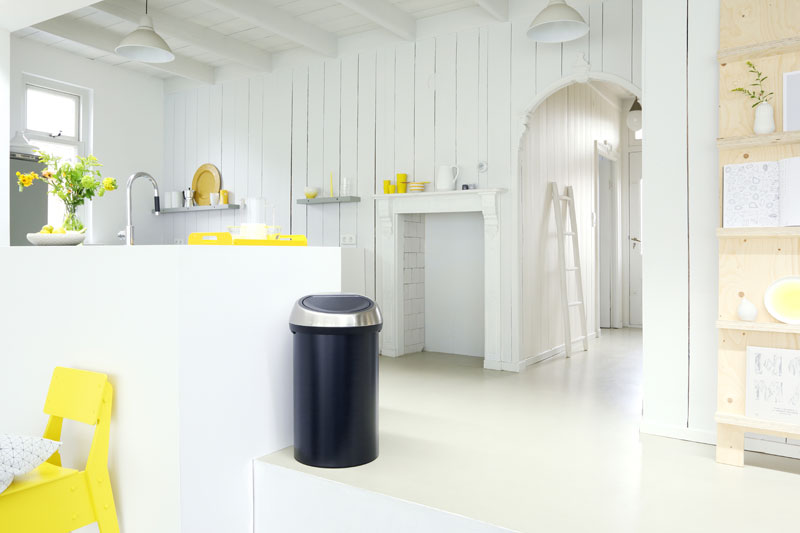 Touch Bin 60 liter, Brabantia - mat rvs, mat zwart