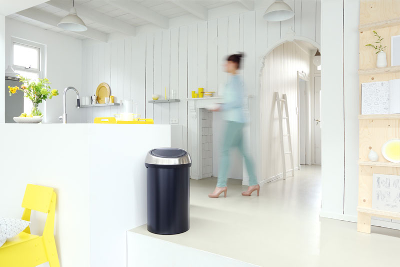 Touch Bin 60 liter, Brabantia - mat rvs, mat zwart