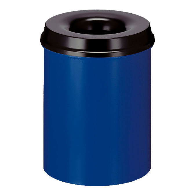 Vlamdovende papierbak 15 liter, V-part - zwart, blauw