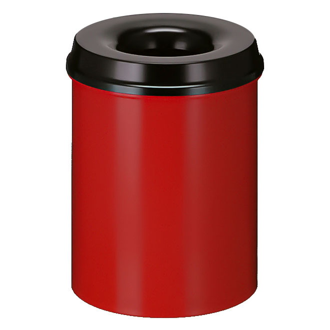 Vlamdovende papierbak 15 liter, V-part - rood, zwart