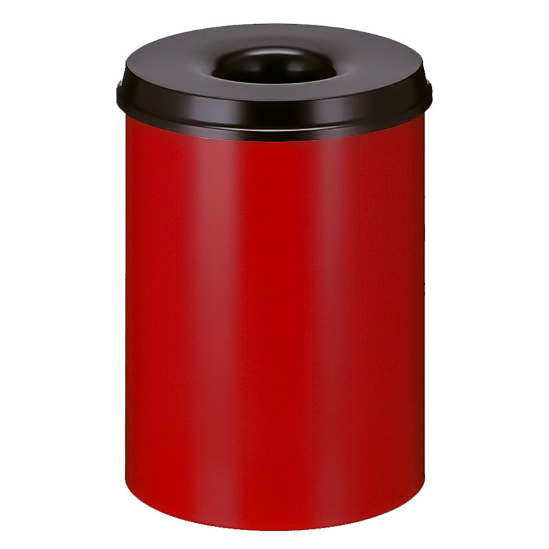 Vlamdovende papierbak 30 liter, V-part - rood, zwart