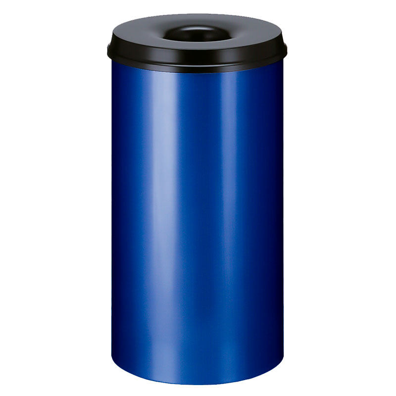 Vlamdovende papierbak 50 liter, V-part - zwart, blauw