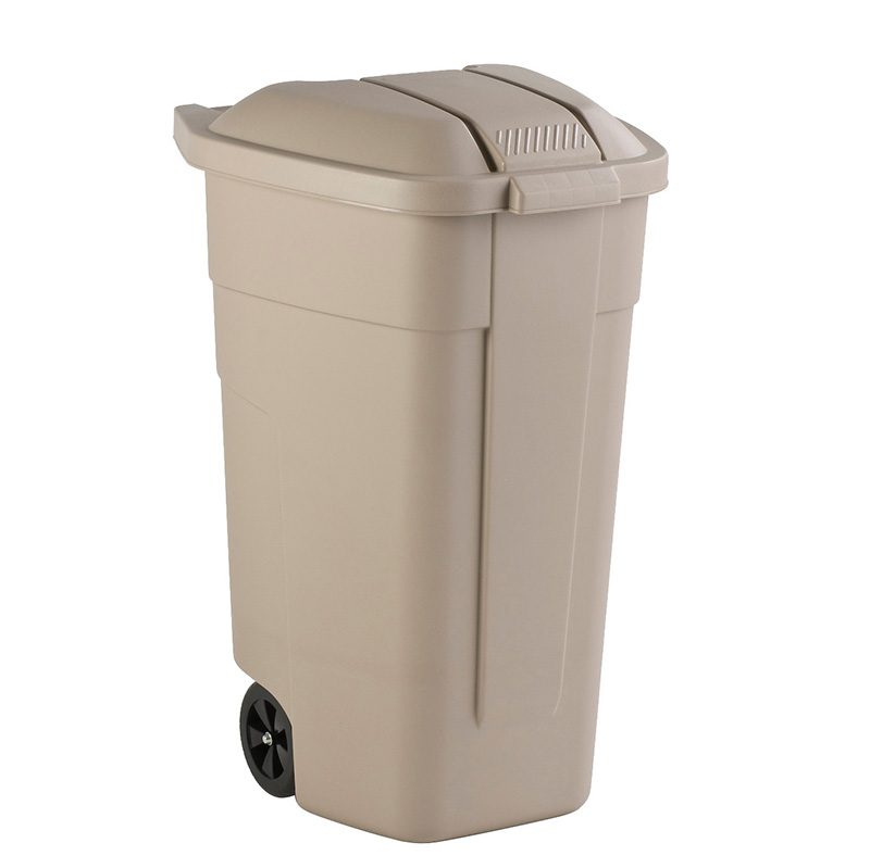 Mobiele container 110 liter, beige deksel - beige