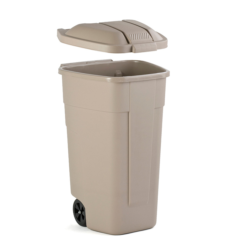 Mobiele container 110 liter, beige deksel - beige