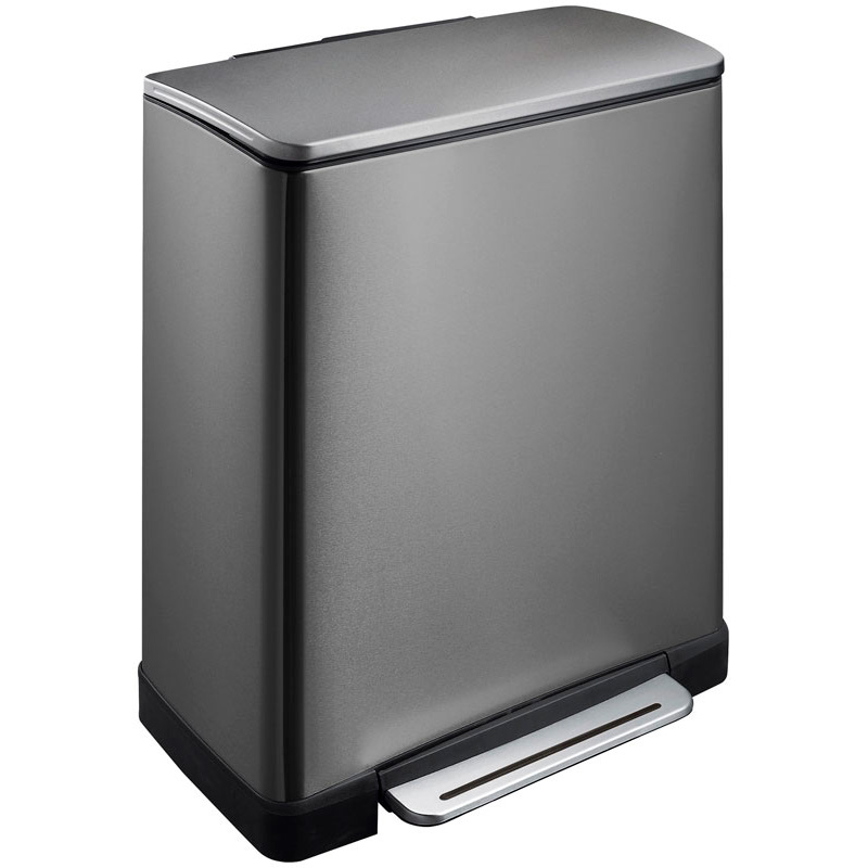 E-Cube recycling pedaalemmer 28+18 liter, EKO - black steel