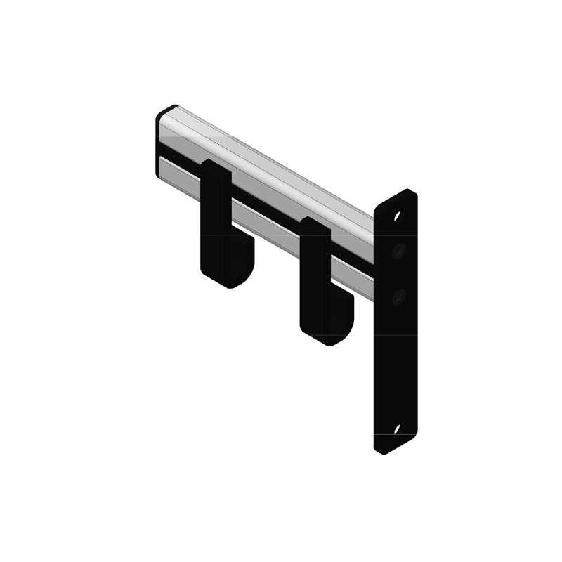 Pro-line Wandgarderobe 2 hangers, V-part - grijs, zwart