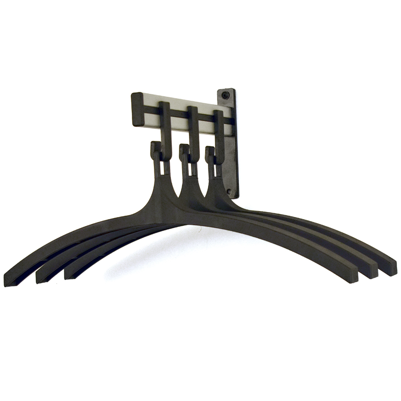 Pro-line Wandgarderobe 3 hangers, V-part - grijs, zwart