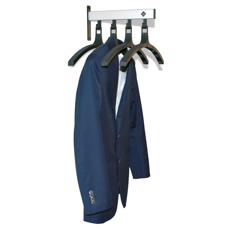 Pro-line Wandgarderobe 4 hangers, V-part - grijs, zwart