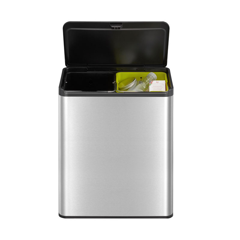 Essential Touch Recycler 20+20 liter, EKO - mat rvs, zwart