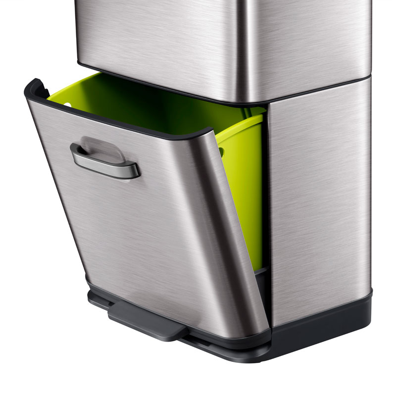 Himalaya Recycler Sensor Bin 35+25 liter, EKO - grijs mat RVS