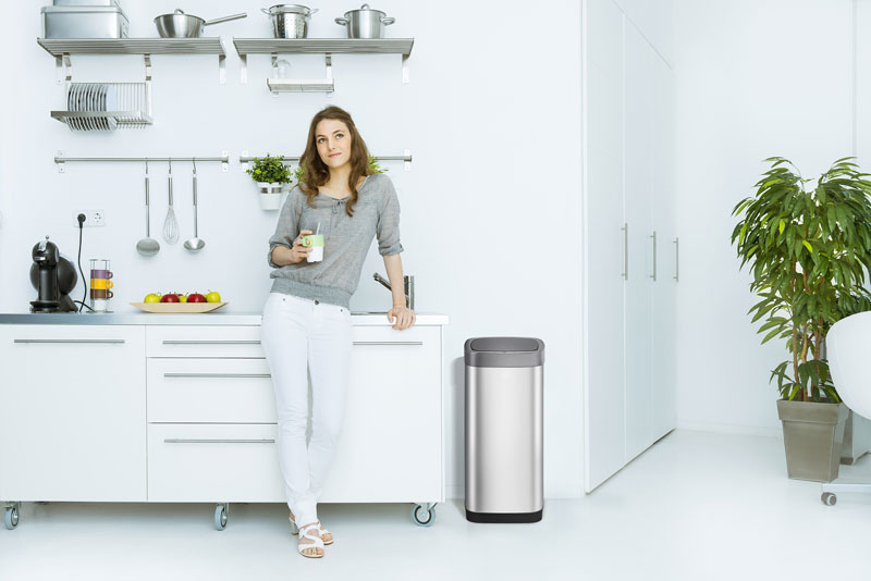 EcoSmart Sensor Bin 50 liter, EKO - mat rvs