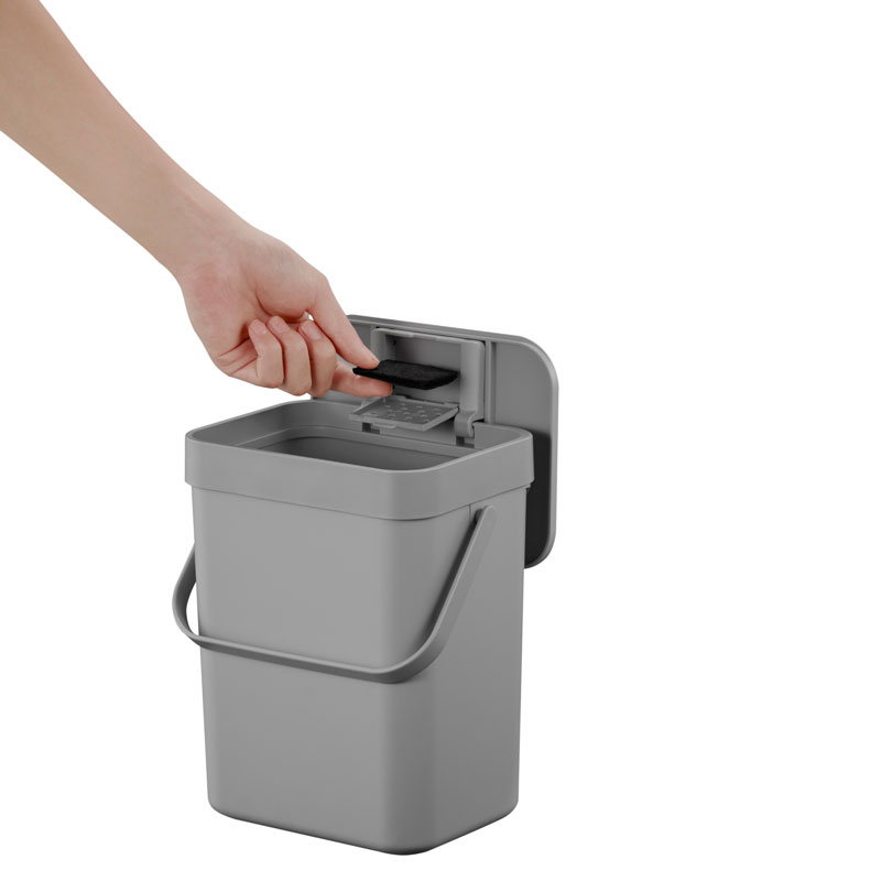 Puro II Food Waste Caddy 5 liter, EKO - grijs