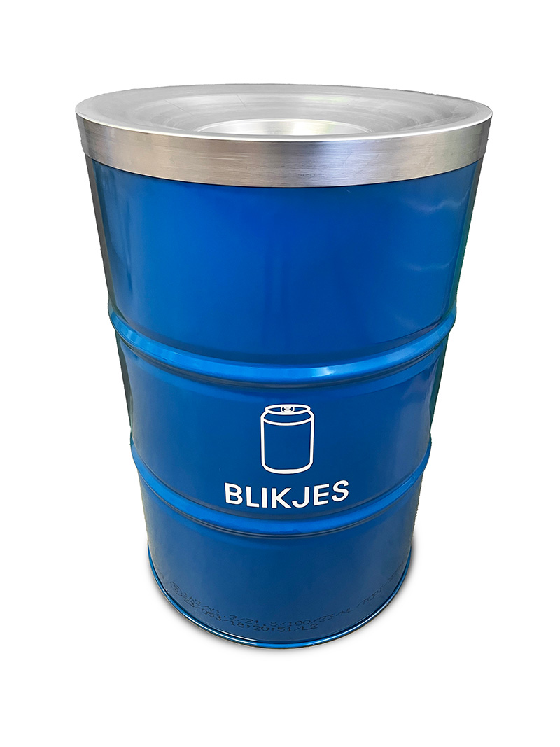 Afvalbak Blikjes met vlamvertragend deksel 200 liter, The BinBin