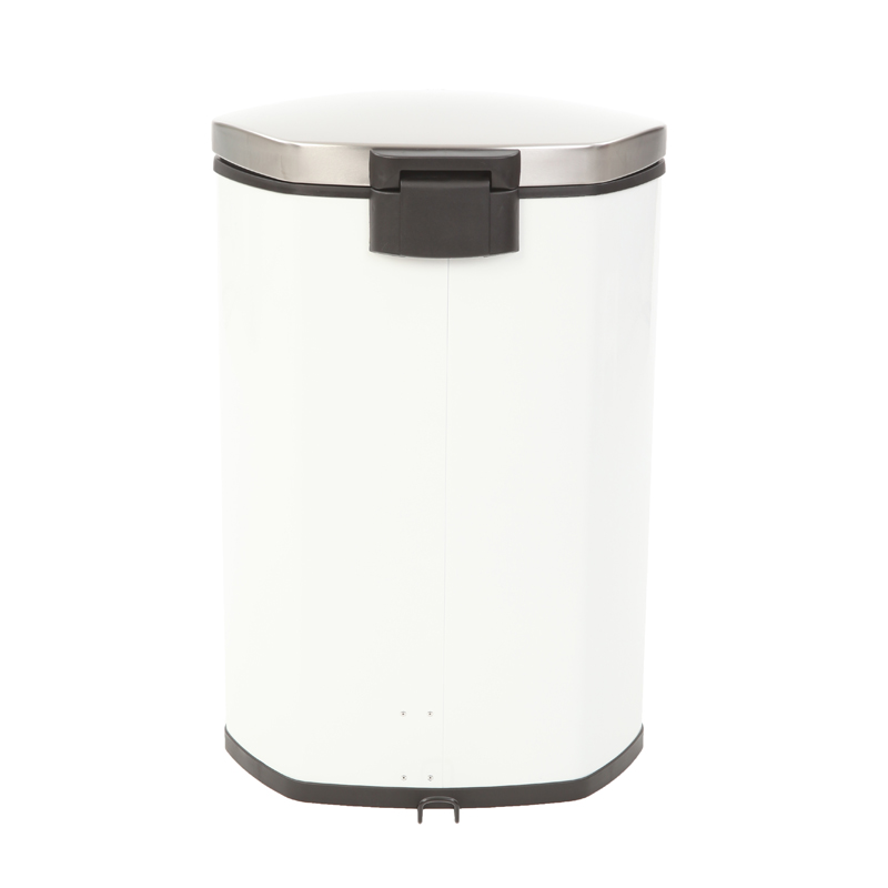 Shell Bin pedaalemmer 50 liter, EKO - mat rvs, wit