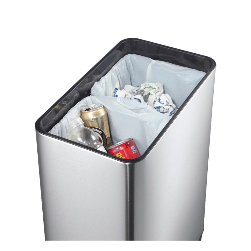 Phantom recycler Sensor Bin 20+20 liter, EKO - mat rvs, zwart