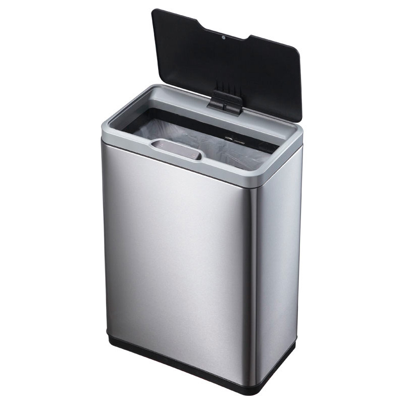 Mirage Sensor Bin 45 liter, EKO - mat rvs, zwart