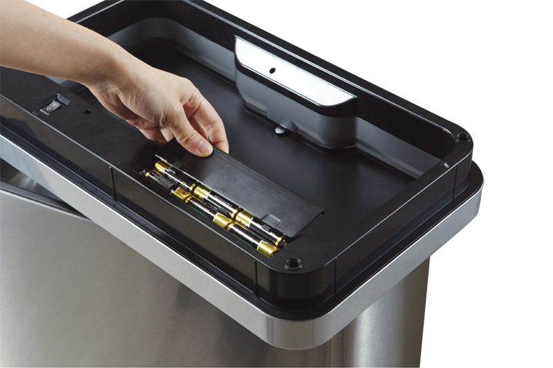 Mirage Sensor Bin 45 liter, EKO - mat rvs, zwart