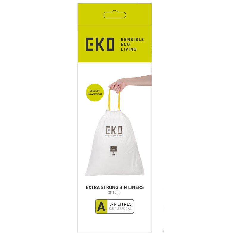 Afvalzakken 3-6 liter (A) (24x30 stuks), EKO - wit