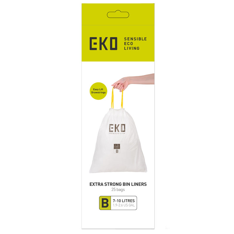 Afvalzakken 7-9 liter (B) (24x25 stuks), EKO - wit