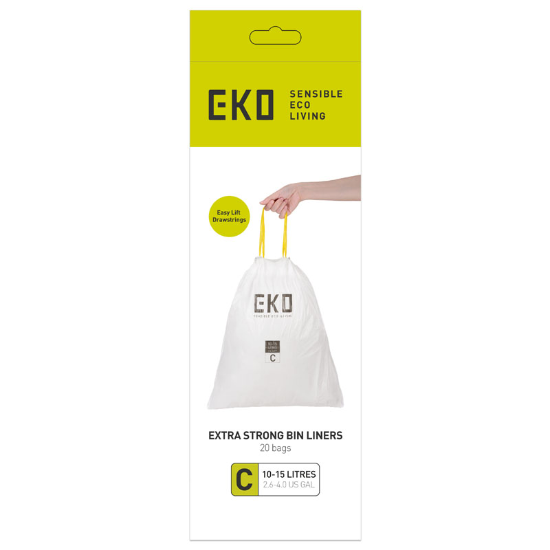 Afvalzakken 10-15 liter (C) (24x20 stuks), EKO - wit