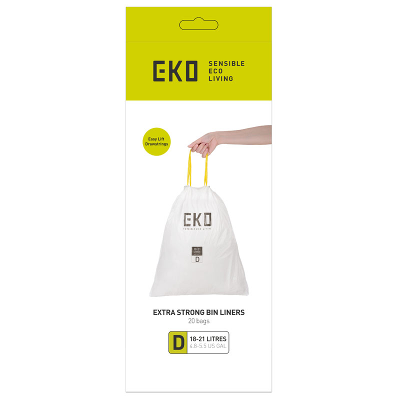 Afvalzakken 18-21 liter (D) (24x20 stuks), EKO - wit