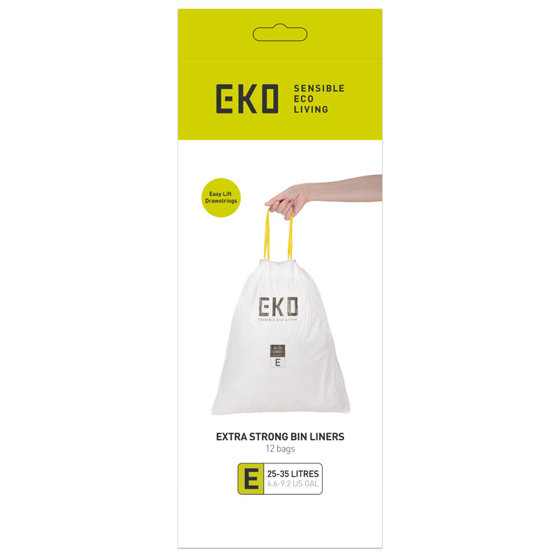 Afvalzakken 25-35 liter (E) (24x12 stuks), EKO - wit