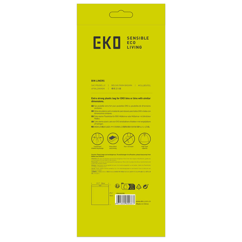 Afvalzakken 25-35 liter (E) (24x12 stuks), EKO - wit