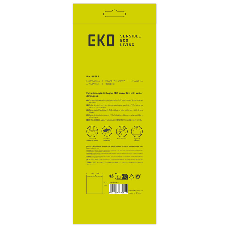 Afvalzakken 40-60 liter (F) (24x12 stuks), EKO - wit